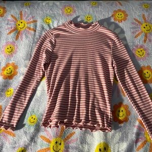 Long sleeve shirt pink and white